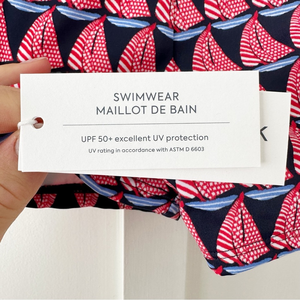 JANIE & JACK navy sailboat swim trunks - Picture 4 of 4